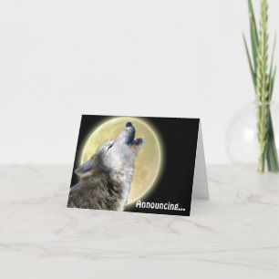 Heulender Wolf Kunst Wildtier Ankündigungskarte Ankündigung
