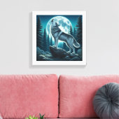 Heulender Wolf Leinwanddruck (Insitu (Wohnzimmer))