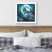 Heulender Wolf Leinwanddruck (Insitu (Schlafzimmer))