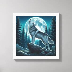 Heulender Wolf Leinwanddruck