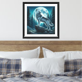 Heulender Wolf Leinwanddruck (Insitu (Schlafzimmer))