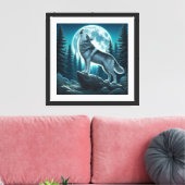 Heulender Wolf Leinwanddruck (Insitu (Wohnzimmer))