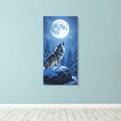 Heulender Wolf Leinwanddruck (Insitu (Holzboden))