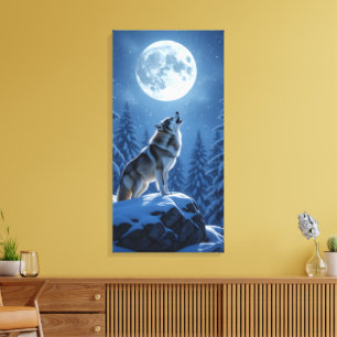 Heulender Wolf Leinwanddruck