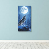 Heulender Wolf  Leinwanddruck (Insitu (Holzboden))