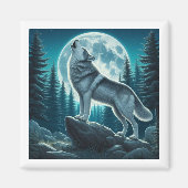 Heulender Wolf Magnet (Vorne)