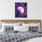 Heulender Wolf Mond Leinwand Wandkunst (Insitu (Schlafzimmer))