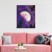 Heulender Wolf Mond Leinwand Wandkunst (Insitu (Wohnzimmer))