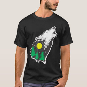 Heulender Wolf Mond Wald Umweltschutz T-Shirt