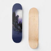 Heulender Wolf Mondlicht-Bergkunst Skateboard (Vorderseite)