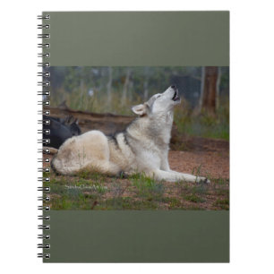 Heulender Wolf Notizbuch Notizblock