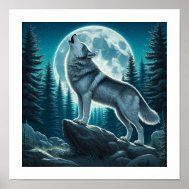 Heulender Wolf Poster