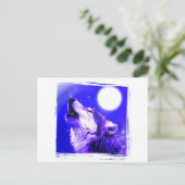 Heulender Wolf Postkarte (Stehend Vorderseite)