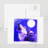 Heulender Wolf Postkarte (Vorne/Hinten)