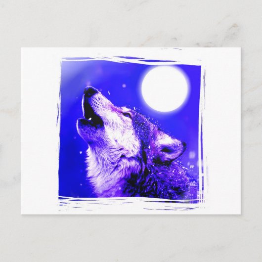 Heulender Wolf Postkarte (Vorderseite)
