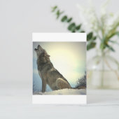 Heulender Wolf Postkarte (Stehend Vorderseite)
