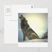 Heulender Wolf Postkarte (Vorne/Hinten)