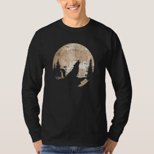 Heulender Wolf Raubtier Wald Tier Vollmond Wolf T-Shirt