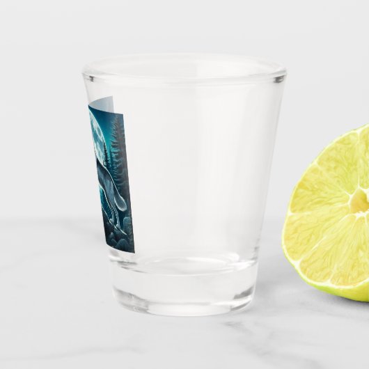 Heulender Wolf Schnapsglas (Rechts)