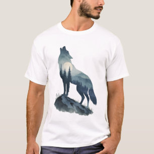 Heulender Wolf Silhouette – Natur T-Shirt
