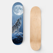 Heulender Wolf Skateboard (Vorderseite)