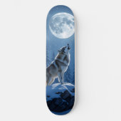 Heulender Wolf Skateboard (Vorderseite)