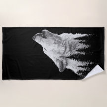 Heulender Wolf Strandtuch – Schwarzwald 