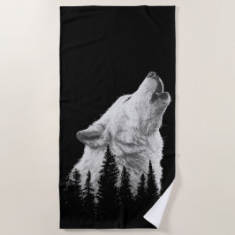 Heulender Wolf Strandtuch – Schwarzwald 