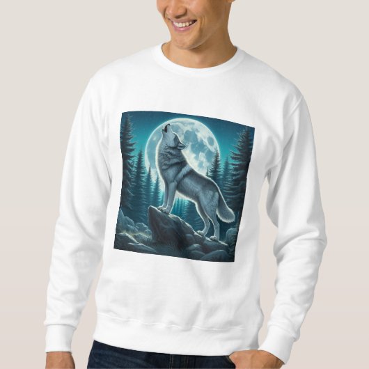 Heulender Wolf Sweatshirt (Vorderseite)