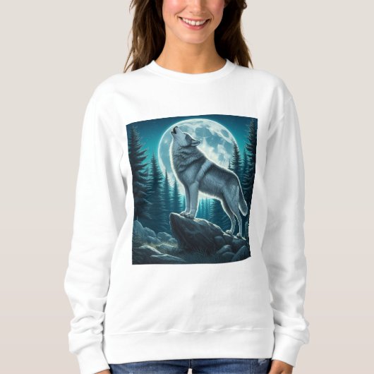 Heulender Wolf Sweatshirt (Vorderseite)