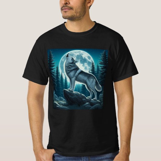 Heulender Wolf T-Shirt (Vorderseite)