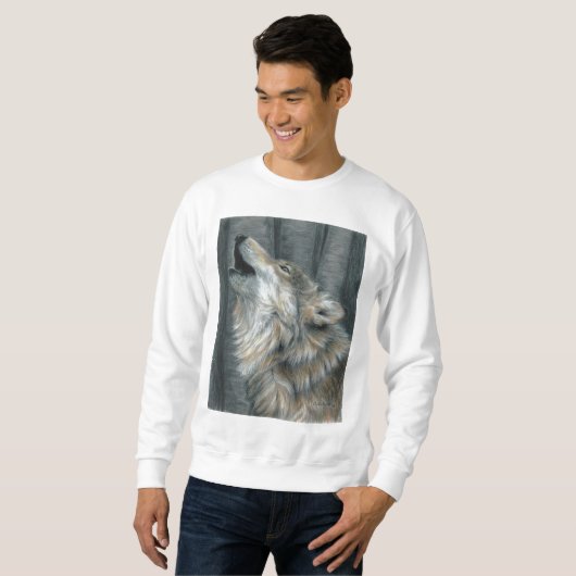 Heulender Wolf-UnisexSweatshirtmänner oder -damen Sweatshirt (Vorne ganz)