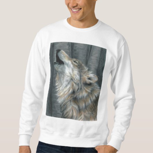 Heulender Wolf-UnisexSweatshirtmänner oder -damen Sweatshirt (Vorderseite)