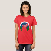 Heulender Wolf Vollmond Design T-Shirt (Vorne ganz)