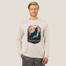 Heulender Wolf Vollmond Finden Sie Ihr Rudel Zitat Tri-Blend Shirt