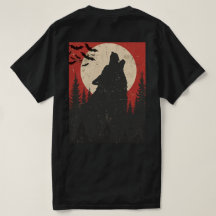 Heulender Wolf Vollmond Retro-Horror-Druck