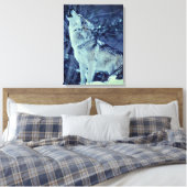 Heulender Wolf Winterwald Leinwanddruck (Insitu (Schlafzimmer))