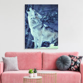 Heulender Wolf Winterwald Leinwanddruck (Insitu (Wohnzimmer))