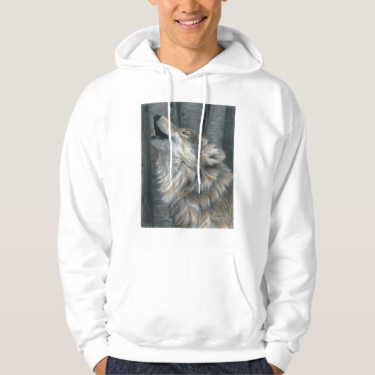 Heulender Wolfmänner oder DamenunisexSweatshirt Hoodie (Vorderseite)