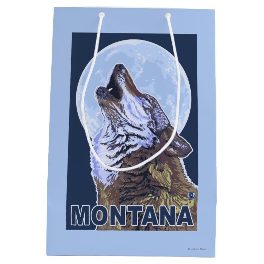 Heulendes MontanaWolf Mittlere Geschenktüte (Rückseite)