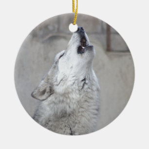 Heulengrauer Wolf Keramikornament
