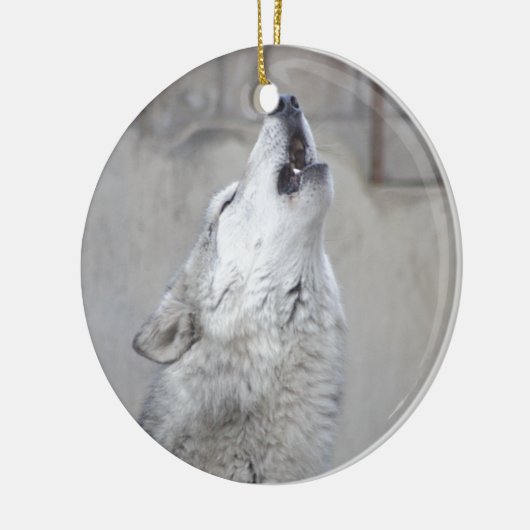 Heulengrauer Wolf Keramikornament (Links)