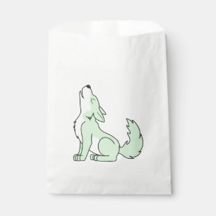 Heulengrüner Pastellwolf Geschenktütchen