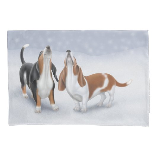 Heulenschnee-Basset-Kissenbezug Kissenbezug (Vorderseite)