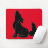 Heulenschwarzer Wolf Mousepad (Mit Mouse)