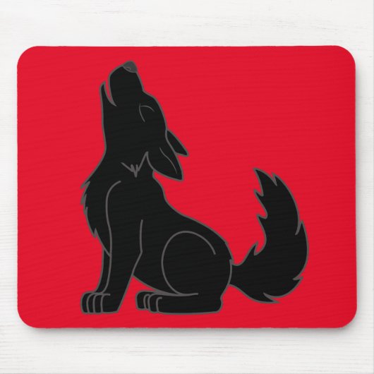 Heulenschwarzer Wolf Mousepad (Vorne)