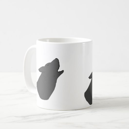 Heulenwolf-Gesicht addieren Namen Kaffeetasse (Vorderseite Links)