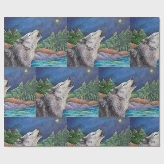 Heulenwolf-Packpapier Geschenkpapier (Flach)