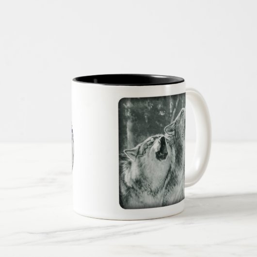 Heulenwolf-Tasse Zweifarbige Tasse (VorderseiteRechts)