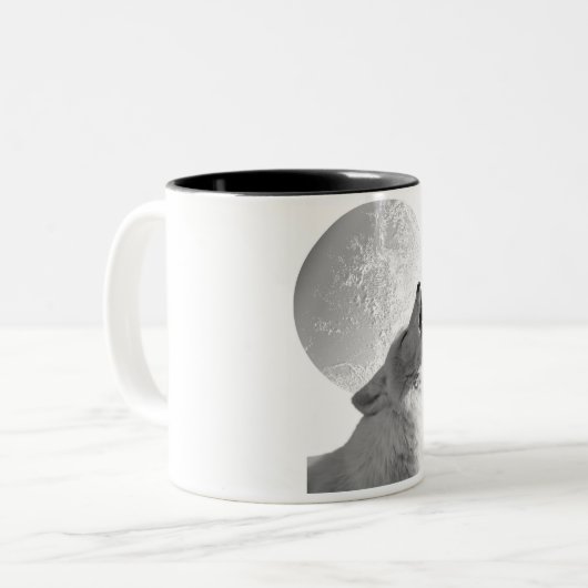 Heulenwolf Zweifarbige Tasse (Vorderseite Links)